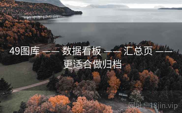 49图库 —— 数据看板 —— 汇总页 —— 更适合做归档